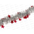 Мишура 002015 звездочки элементы 9смх2м.красн.+серебро, AL-3352, *360
