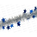 Мишура 002015 звездочки элементы 9смх2м.синия+серебро, AL-3352, *360