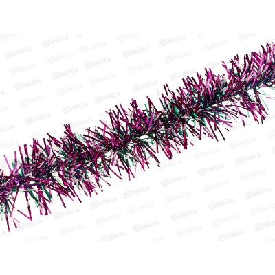 Мишура 002015змейка с белыми кон. 5см х 2м.сирень-белый AL-3343,*800