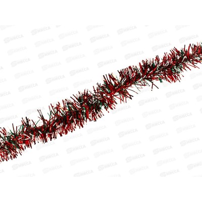 Мишура 002015змейка с белыми кон. 5см х 2м.красно-белый AL-3343,*800