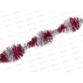 Мишура, 9см. х 2м., AL-13621 малиновый+серебро  *600