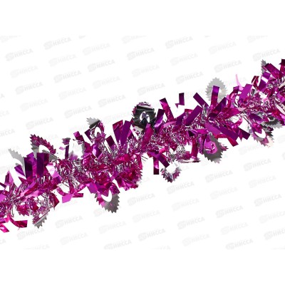 Мишура 002015 листопад 9см х 2м. фиолетовый-серебро, AL-3367 *360