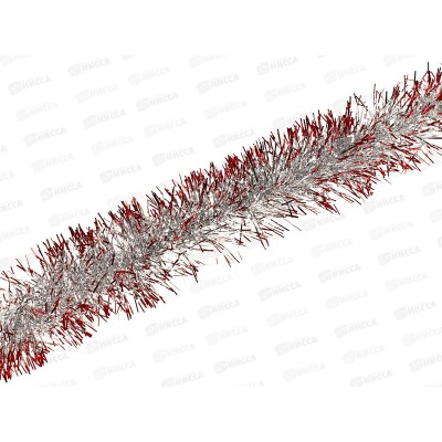 Мишура, 10см. х 2м., AL-3362 красный/серебро *300