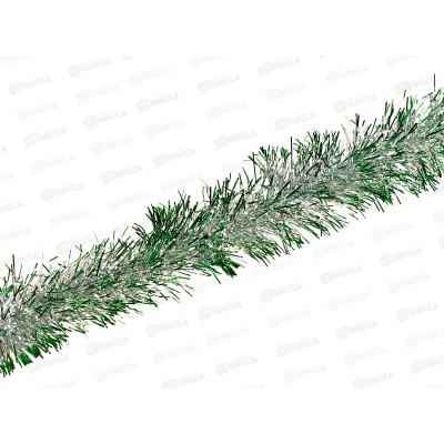 Мишура, 10см. х 2м., AL-3362 зеленый/серебро *300