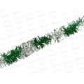 Мишура, 5см. х 2м., AL-3153  зеленый+серебро*800