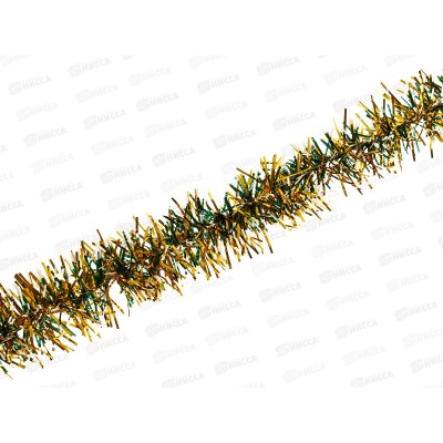 Мишура 002015 5см х 2м, AL-8102, золото с белым концом *600