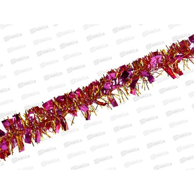 Мишура 002015 3см х 1,5м , AL-8105, фуксия-золото  *1200