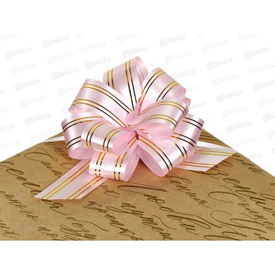 Бант подарочный &quotStilerra" BOWP-3MS  10,5см 01 св.розовый  *10