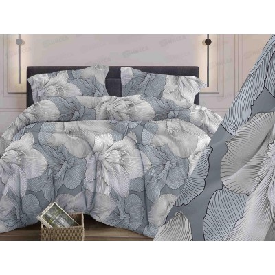 Комплект постельного белья 2,0сп бязь с европростыней №323 Богема Серый