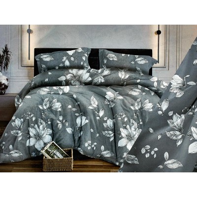 Комплект постельного белья 2,0сп бязь с европростыней №346 Грация Серый Комплект постельного белья 2,0сп бязь с европростыней №346 Грация Серый