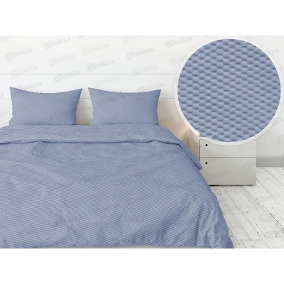 Комплект постельного белья 2,0сп с европростыней Креп-Жатка 15-3915 Небесная синева