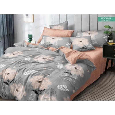Комплект постельного белья 2,0сп европростыня LUXOR поплин F 78022 А/В
