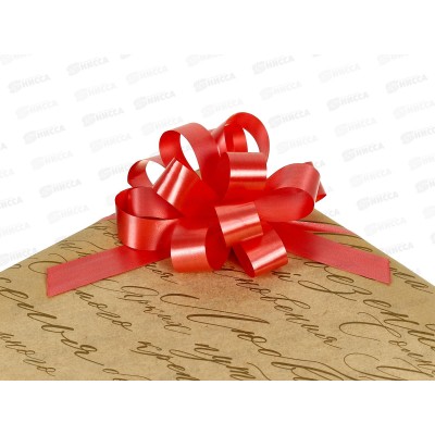 Бант подарочный &quotStilerra" BOWP-1.8M  8,5см 02 красный  *10