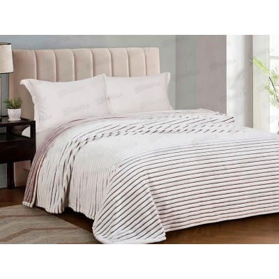 Плед Велсофт 220*200 006 Mare Полоска Коричневый