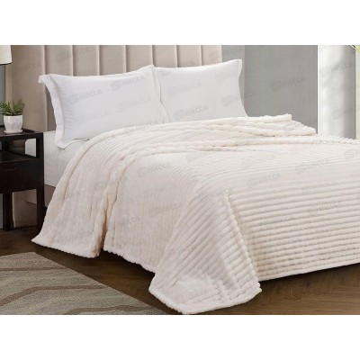 Плед Велсофт 220*200 007 Mare Полоска Молочный