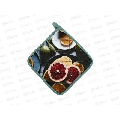 Прихватка квадратная 17*17 стеганная Цитрусовая симфония