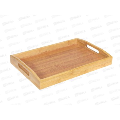 Поднос прямоугольный 33*22*3,5см бамбук с ручками 10013-3 *10