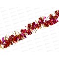 Мишура 002015 переливка  5см х 2м сирень-красный-золото, AL-3347 *400
