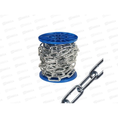 Цепь сварная длиннозвенная DIN 763, цинк 3 мм (60м)