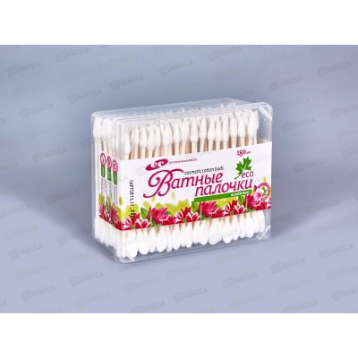 Ватные палочки №180 визажные бумаж.стик банка *34
