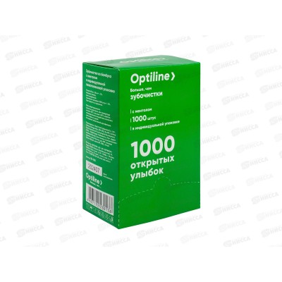 Зубочистки Optiline 1000шт в инд. уп. с ментолом бамбук, 10-1181  *36