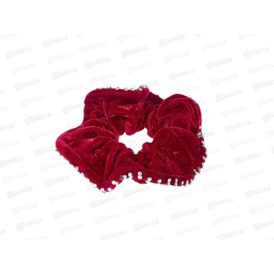 Резинка д/волос бархат цветн крупная стразы 2 ряда №2505