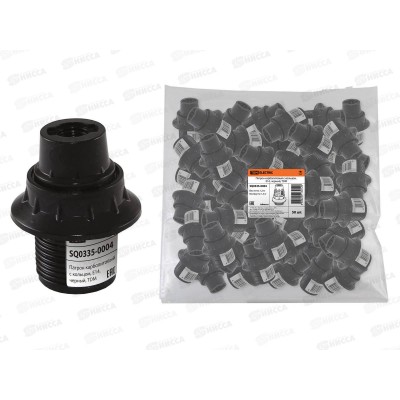 Электропатрон карболит с кольцом, E14, черный, 0004 *50/200