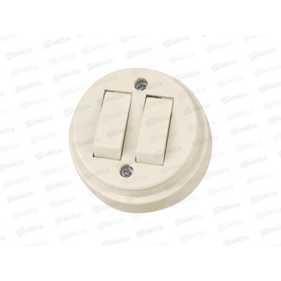 Выключатель TDM 2-кл. о/у, IP20 10А сл.кость &quotРетро&quot, 0510    *20