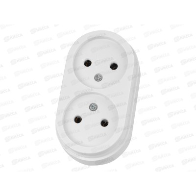 Розетка TDM двойная, о/у 10А белая &quotРетро&quot, 0529   *10