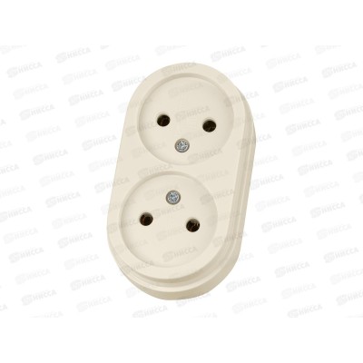 Розетка TDM двойная, о/у 10А слон.кость &quotРетро&quot, 0530   *10