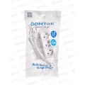 Удлинитель бытовой DOMTOK 2,2кВТ 3гн. ПВС 2*0,75, б/з,  1,5 м, 2370