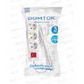 Удлинитель бытовой DOMTOK 3,5кВТ 3гн. ПВС 3*1, с/з,выкл, 3 м, 2381