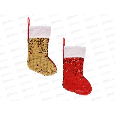Носок новогодний декоративный 22*35см 711-013 г Носок новогодний декоративный 22*35см 711-013 г