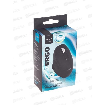 Мышь Perfeo беспроводная оптическая &quotERGO&quot, 4 кнопки, 800-1600DPI, USB, черная, PF_C3594