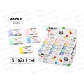 Ластик MAZARI Pastel прямоугольный 4*2*1см. 5цв. M-1404  *60/864