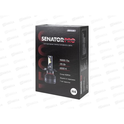 Лампа авто H4 P43t 12V 170W 15000Лм 6500K 2шт вентилятор+ Драйв S08201668