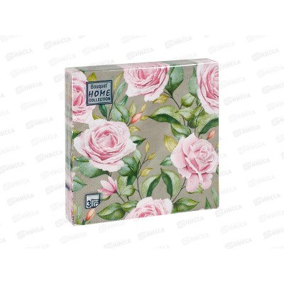 Салфетки 3сл 20л 33*33 Bouquet Home Очаровательные розы 25483 *12