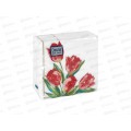 Салфетки 1слойные 40листов  24*24 Desna Design Красные тюльпаны,57580*32