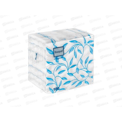 Салфетки 1сл 100л 24*24 Bouguet Elegant Узоры синие, 57369 *16