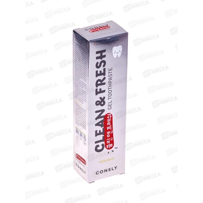 Consly Зубная паста гелевая C&F отбеливающая с фтором Total White 105г