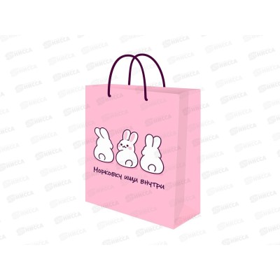 Пакет подарочный MI 11,5х14,5х6см Зайчики, ППК-2734 *12