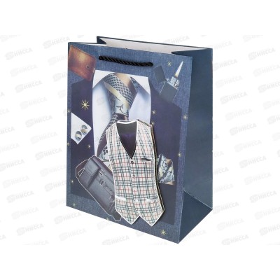 Пакет подарочный MI 30х41,5х12см Стильный костюм, ППК-3605 *12
