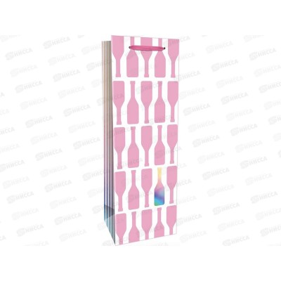 Пакет подарочный MI 12,5х36,5х9см разноцв.бутылка крафт, ППК-6125  *12