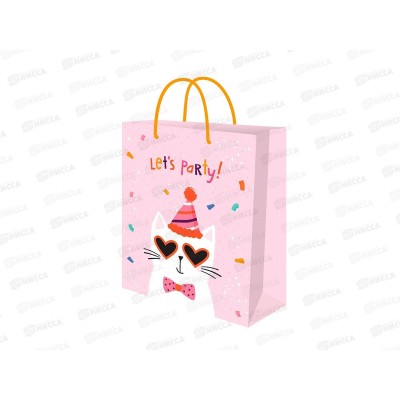 Пакет подарочный MI 11,5х14,5х6см Праздничный кот, ППК-2730  *12