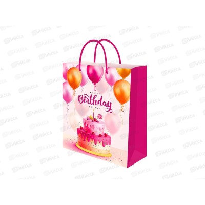 Пакет подарочный MI 11,5х14,5х6см Праздничный торт, ППК-2733  *12