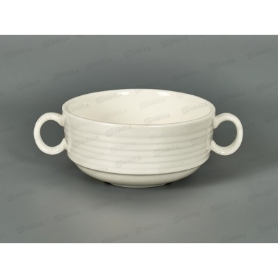 Супница глубокая белая рельеф 400мл 2ручки 70206-9 *6/48 Супница глубокая белая рельеф 400мл 2ручки 70206-9 *6/48