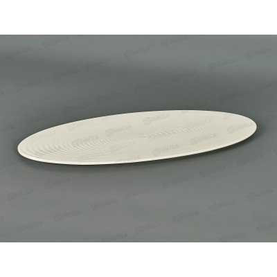 Тарелка для суши белая рельеф 34,8см 70206-21 *6/36