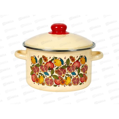 Кастрюля 3,0л эмал. с рис 21-Б1612/4 гранатовый фреш *4 Кастрюля 3,0л эмал. с рис 21-Б1612/4 гранатовый фреш *4