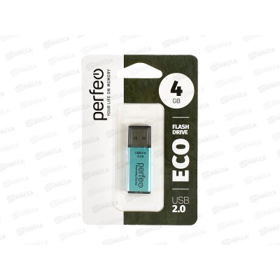 Флеш-карта Perfeo USB  4Gb E03 Green economy series