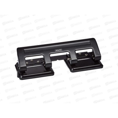 Дырокол Attache до 15л., мет., черный,на 4 отверстия, 989507*12